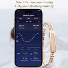 Smart Health Wristband For Women, Zinc Alloy Who Op Wristband - IP68 Health Fitness Tracker Screenless Smart Bracelet, Fitness Tracker Heart Rate Monitor Sleep Tracker Step Counter Calories Pedometer Activity Tracker Remote Camera Dress Health Wristband For Women Ladies With Free APP