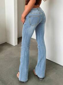 Vintage Style Wide Waist Band Button Fly Slim Fit Washed Skinny Jeans,Casual Sexy Girl Fashion Versatile Women Denim Pants