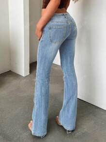 Jeans skinny aderenti lavati con vita larga e bottone, stile vintage, casual e sexy, pantaloni in denim versatili per ragazze e donne