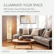 Three Light Floor Lamp L Wood Base Adjustable Brightness Perfect Lighting For Bedroom Living Room And Corner Decor Beige - Đèn sàn - Xem 2