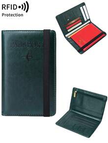 MIYIN 1pc Creative Letter & Airplane Pattern Travel Passport Holder With Zipper Bag RFID Blocking Passport Protective Bag Document Cover Minimalist Solid Color Business Trip Essential Passport Wallet Lightweight Portable Travel Wallet Multi-Functional Card Holder Passport Protector Passport Case For Men And Woman ,Travel Essentials - Multicolor - View 25