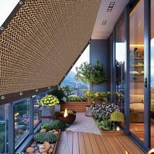 1 件棕色花园遮阳布，85% 网眼防水布带索环遮阳布，采用高密度聚乙烯 (HDPE) 透气材料和隐私保护，凉亭替换遮阳罩天篷隐私屏幕，用于带索环的遮阳布