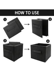 1pc Non-Woven Fabric Colorful Square Storage Box, Foldable Clothes Organizer Box, Multi-Functional Storage Solution - Multicolor - View 9