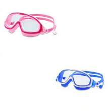 1/2/3 件超大号游泳镜，防雾防水硅胶游泳眼镜带耳塞，适合游泳训练和休闲，节日礼物，时尚设计，适合专业训练、成人、沙滩必需品、沙滩配件、泳池浮板 - 彩色 - 查看 24