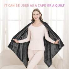 1pc Electric Heated Shawl Wrap + USB Powered Wearable Heating Pad For Knees, Suitable For Office Nap, Living Room Sofa