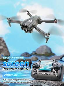 4DRC New K9 MAX Upgraded Aerial Drone Remote With Real-Time Display | 4-Axis Brushless Motors | HD Dual Cameras (Photo/Video) Optical Flow Hover | One-Key /Landing/Roll – Easy For Beginners Perfect Multirotor RC Aircraft & Flying Toy For Indoor/Outdoor/Party Fun & Races WiFi & 2.4GHz | Ideal Birthday, Christmas & Halloween Gift - Black - View 2