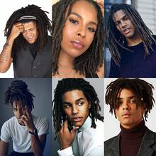 CEXXY 0,6 Breite Dreadlocks, brasilianisches Echthaar, gehäkelte Zopf-Haarverlängerung, Echthaar-Loc-Extensions, 10 Stränge Dreadlock-Extension, Echthaar, vollständig handgefertigt, Echthaar-Dread-Extension für Männer, Frauen und Kinder, Echthaar-Locs können gelockt und gefärbt werden, 15,2 - 50,8 cm, 1B