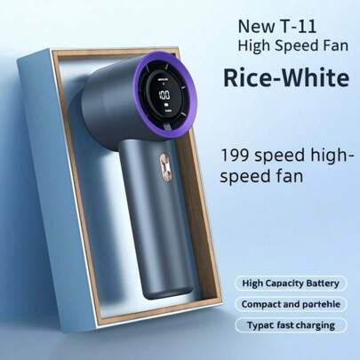 2025 New Model 1-199 Speed 3000mAh High-Quality High-Speed Handheld Fan, USB Quick Charging, Mini Portable Turbine Bladeless Powerful Fan, Portable Handheld Fan, Quick Cooling Device.
