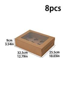 4pcs/8pcs 2/4/6/8/12 Cupcake Boxes With Clear Window, Muffin Cups, Pastry, Dessert, Afternoon Tea, Mousse Cake, Bakery Packaging - Multicolor - View 19