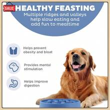 Pet Bowls,Fun Feeder Slo Bowl, Large Slow Feeder Dog Bowl, 4 Cups, Blue - 淺藍色+1+大號 - 查看 4