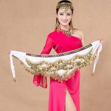 Women's Wavy Belly Dance Waist Belt & Hip Scarf, Women's Sweet Belly Dance Coin Hip Wrap Skirt - Multicolor - View 16