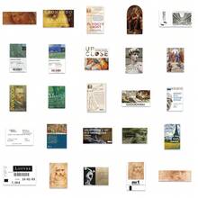 50 件复古绘画艺术创意贴纸，适用于笔记本、日记本、杯子、相框、相册、教师用品、家居装饰、自粘绘画贴纸，适合万圣节、圣诞节、礼物、学校用品、返校 - 彩色 - 查看 8