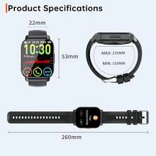Ordtop Smartwatch para hombres y mujeres, rastreador de fitness de 1.96", reloj para correr (contestar/hacer llamadas), IP68 resistente al agua, podómetro, monitor de sueño/pasos/actividad/frecuencia cardíaca, 110+ modos deportivos, smartwatch para teléfonos Android e iOS - Negro - Ver 2