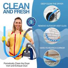 Dryer Vent Cleaner Kit Vacuum Attachment - Multiple Combinations V1 Lint Remover Power Washer And Vacuum Hose Quickly Removes Lint - Màu xanh lam - Xem 3