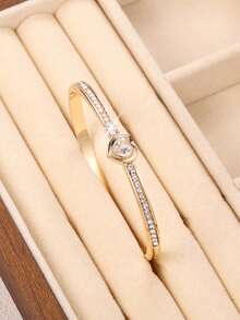 Fashion Charming Girl Heart Bangle Shinny Rhinestone Bracelet For Gift Party Accessory - Fashion Heart Bracelet - View 21