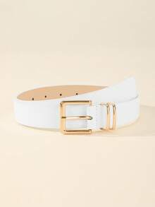 3pcs Fashionable Square Buckle Women's Belt, Minimalist & Versatile For Pants, Dresses, Casual & Elegant, Suitable For Waist Size 29.5~33.5in