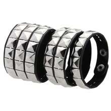 1Pc Women's PU Leather Cuff Bracelet - Punk Rivet Design, Adjustable Spiked Gothic Rock Style, Halloween Party Accessory & Gift