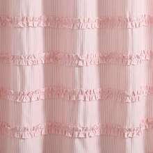 LUSH DECOR Vintage Stripe Yarn Dyed Cotton Blend Shower Curtain Black Single 72x72 Halloween-Fall Decor-Room Decor - 粉色 - 查看 3