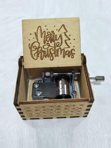 1 pieza Caja de música con cascabeles navideños, adorno de madera con campanas, decoración de Santa Claus viene a la ciudad, adecuado para Navidad, regalos festivos, decoración del hogar - Multicolor - Ver 21