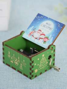 1 pieza Caja de música con cascabeles navideños, adorno de madera con campanas, decoración de Santa Claus viene a la ciudad, adecuado para Navidad, regalos festivos, decoración del hogar - Multicolor - Ver 15