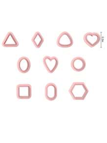 1/10pcs Geometry Clay Cutters Kits For Jeweley Making, Love Earring Polymer Clay Cutters Mini Triangle Diamond Clay Tool, Charm Making Tool, Jewelry Making Kits