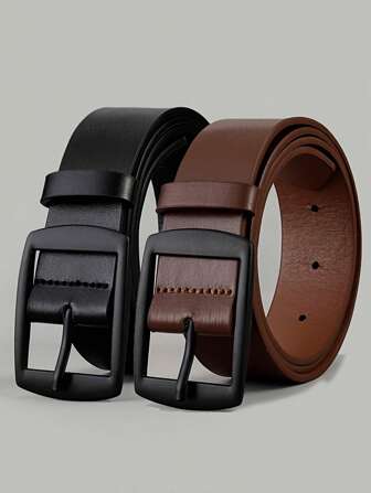 Cinturón de cuero sintético de moda para hombres, diseño minimalista y retro, hebilla suave, adecuado para la vida diaria, casual, fiesta, vacaciones, trabajo, San Valentín, estilo vintage de dinero antiguo, otoño/invierno, atuendo urbano, clásico, regalo de Navidad, moda diaria para novio