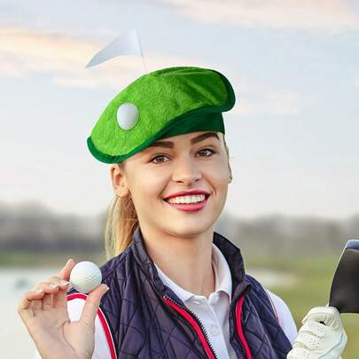 1 szt. czapka golfowa, unisexowy beret z flagą piłki golfowej, dodatek do stroju imprezowego