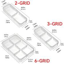 1/5 hộp đựng thực phẩm - Hộp đựng cơm trưa Bento nhiều ngăn có thể tái sử dụng, thích hợp cho gia đình, trường học, công việc và du lịch, có nắp đựng thực phẩm, hộp đựng đồ ăn nhẹ, hộp đựng cơm trưa Bento có thể kiểm soát khẩu phần cho người lớn, khay đựng trái cây - trong suốt - Xem 3