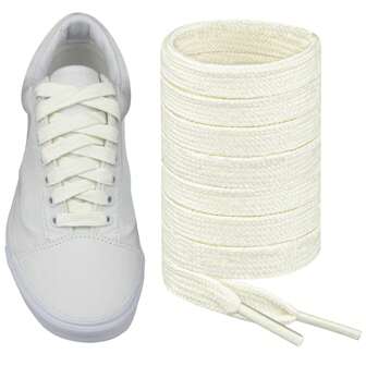 1 Pair Flat Polyester Woven Shoelaces For Sneakers, Multicolor Options Like White And Black, Suitable For Couples