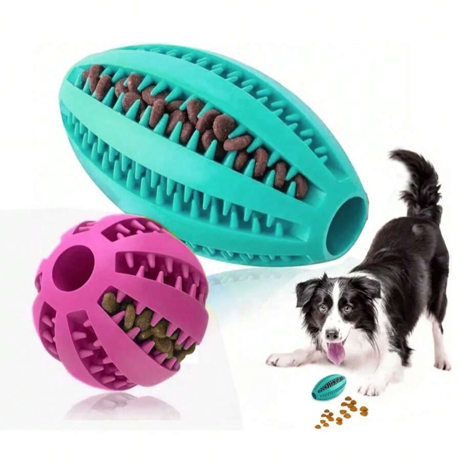 Pet Dog Chew Toys Teeth Cleaning Snack Ball Pet Dog Toy Ball Natural Rubber Super Tough Interactive Bouncy Pet Supplies