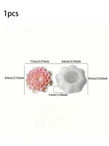 1pc 3D Flower Candle Silicone Mold (Mold Chip + Cotton Core Combo) - DIY Floral Scented Soap & Resin Casting Mold, Suitable For Holiday & Birthday Gifts, Easy Demold, Heat Resistant, Clear Texture
