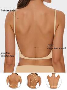 Women's Seamless Backless Bra Backless Strapless Underwear Summer Bra,Bra For Wedding Dress,  Bridallingerie Three Types Of Straps, Seamless And Breathable, Adjustable Shoulder Straps, Thin Bra, Comfortable And Breathable, Suitable For Weddings, Formal Dresses, Camisole Skirts, Ideal For A/B Cup