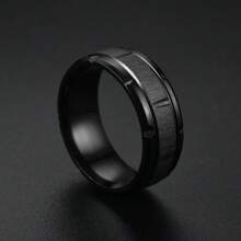 1pc Fashionable Titanium Steel Ring, Gift For Husband On Valentine's Day Or Father's Day