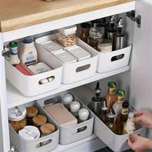 1/2/4/8/12PCS Plastic Storage Bins And Baskets, Stackable Desktop Storage Box Fruit Cosmetic Sundries Small Capacity Kitchen Organizer For Kitchen, Bathroom, Office, Under Sink Organizer - Multicolor - View 9
