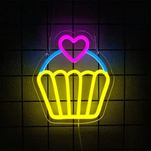 Letrero de neón de snacks, letrero de bar de snacks para decoración de pared de arte, tienda de pasteles y dulces, puesto de snacks, cueva de hombre, bares de café, letrero de luz de neón de snacks coloridos, alimentado por USB, fácil de instalar. - luz policromática - Ver 13