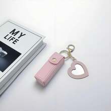 Personalized Customized Lipstick Bag Keychain, Lipstick Case With Mirror, Custom Name Anti Lost Lipstick Storage Bag, Bridesmaid Gift, Valentine's Day Gift, Engraved, Stainless, Unisex, Casual, Custom, For Father's Day, For Graduation, For Weddings, For Housewarming, School Supplies, For Teenagers, Junior High School Students