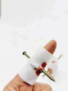 Fake Nail Through Finger Prank Toy, New Magical Trick Toy For Friends, Halloween Scary Joke Gag Toy - White - View 6