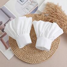 1 Pair Women's Fabric Flared Cuff Decorative False Sleeves, Suitable For Outings And Party Outfits Autumn Accessories - White-104 - View 2