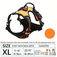 Arnés para perros, arnés para mascotas sin tirón con 2 clips para correa, chaleco acolchado suave ajustable para perros, chaleco reflectante Oxford sin ahogo con asa de control fácil para perros grandes - El chaleco y la cuerda no son un conjunto y deben comprarse por separado