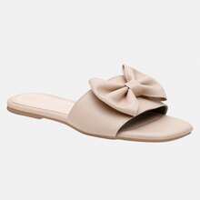 Women's Bow Sandals Flat Modern Comfortable Elegant Beach Party College Vacation Cute Casual Bow Contrast Beach Holiday Wedding School Vacation Party - 米色 - 查看 2