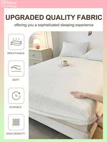 1 pièce Drap-housse en peluche douce ivoire, literie en velours traditionnelle pour dortoir, usage domestique, chaude, lavable en machine, minimaliste, décontractée, quotidienne, rentrée scolaire - Blanc Crémeux - Voir 6