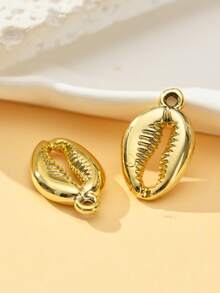 5/20pcs/10pcs 18-20mm Fashion Charm Natural Shell Electroplated Gold Oval Pendant Beads, Summer Ocean Shell Pendant, Loose Spacer Beads For Bracelet Necklace Jewelry Making DIY Craft Accessories