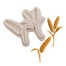 قالب سيليكون بشكل سنبلة القمح ثلاثي الأبعاد، للاستخدام في DIY لتزيين أكواب الورق، وقوالب الشموع