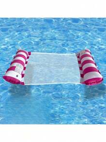 1 pezzo - Amaca gonfiabile a righe colorate per piscina, sedia a sdraio galleggiante, adatta per adulti, massimo comfort per feste in piscina e relax, accessori essenziali per feste in piscina | Sedia gonfiabile a righe | Galleggiante rilassante, galleggiante per piscina, accessori da spiaggia