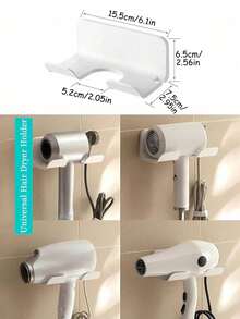 Wall-Mounted Bathroom Storage Rack, Free-Hand-Held Hair Dryer Holder, Seamless Paste, Free-Punch Bathroom Hair Dryer Holder, Hair Dryer Placement Rack Storage Rack Bathroom - Multicolor - View 11