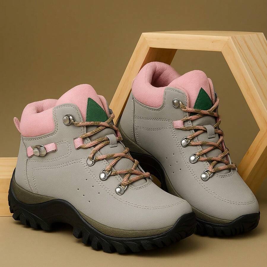 Women's Adventure Boot Safety Work Everyday Boots Stitched Sole - Grey - View 1