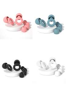 6 Sets - Reusable Silicone Earplugs For Sleeping And Swimming - 35dB Noise Reduction, With 2 Pairs Of Ear Caps, Suitable For Snoring, Studying, Concerts And Hearing Protection