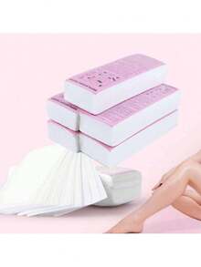 300/200/100/50pcs Non-Woven Fabric Waxing Strips, Beeswax Special Paper, Non-Woven Fabric Waxing Cotton Pads, Beeswax Paper, Waxing Cloth, Wax Paper - White - View 1