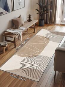 1pc Brown Contemporary Minimalist Style Crystal Velvet Carpet, 850g/M², Rectangular, Non-Slip Washable, Suitable For Home Decor, Living Room, Kitchen, Dining Room, Office, All Season