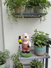 1 Stück süße, natürliche Harz Schaf Figur, niedlich, verspielt, rustikal, lebhaft, gemütlich, dekorative Schaf Figur für Garten, Außenbereich, Harz Statue, Schaf-Form, rustikaler Stil, süßer Stil, Laterne, Blumen, Rasen, Gartendekoration, Terrasse, Balkon Dekoration, Harz Gartendekoration, Schaf-förmige Figur, rustikale Gartendekoration, süße Schaf Ornament, lustige Gartendekoration, Outdoor Tierfigur, rustikale Hof Dekoration